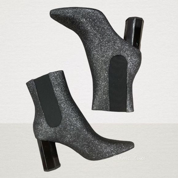 Donald J. Pliner Shoes - Donald Pliner Laila Pointed Toe Glitter Suede Booties In Silver Glitter Suede